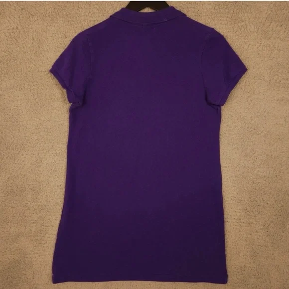Polo Ralph Lauren Shirt Dress Womens Large Purple The Mesh Mini Pony Preppy - Picture 2 of 8